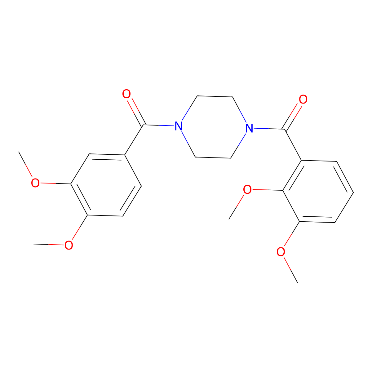 1-(2,3-Dimethoxybenzoyl)-4-(3,4-dimethoxybenzoyl)piperazine molecular structure, CAS 510718-21-5