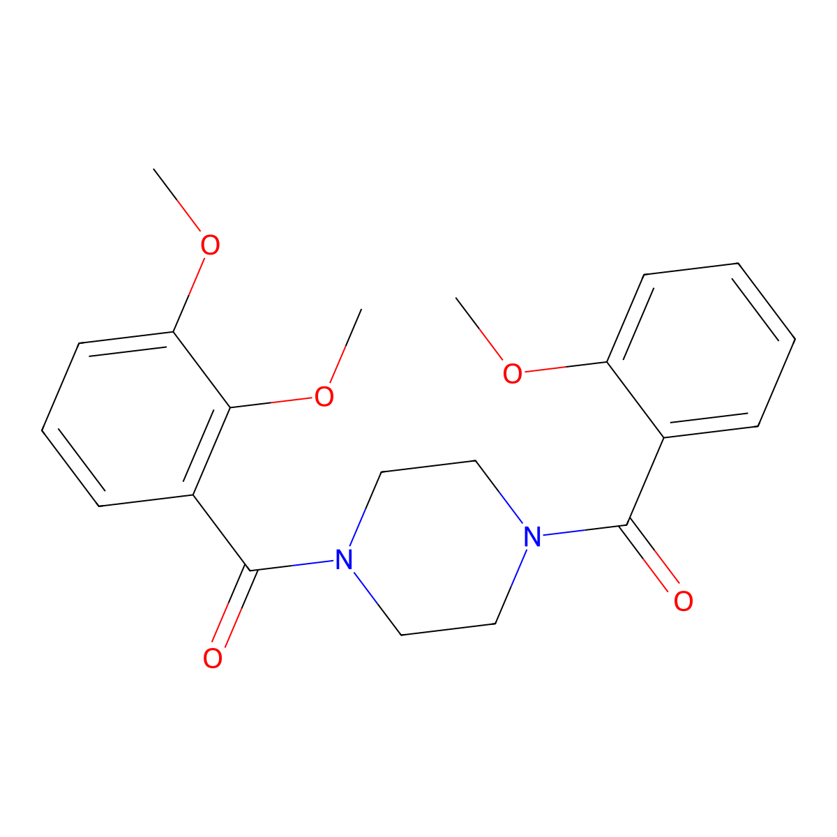 1-(2,3-Dimethoxybenzoyl)-4-(2-methoxybenzoyl)piperazine molecular structure, CAS 510718-22-6