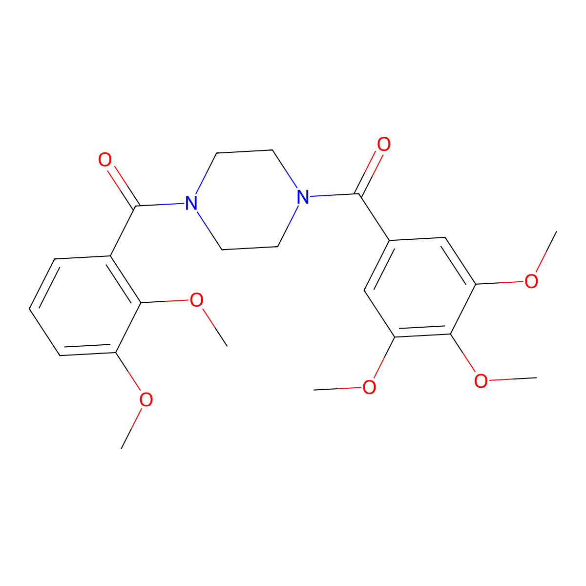1-(2,3-Dimethoxybenzoyl)-4-(3,4,5-trimethoxybenzoyl)piperazine molecular structure, CAS 510718-23-7