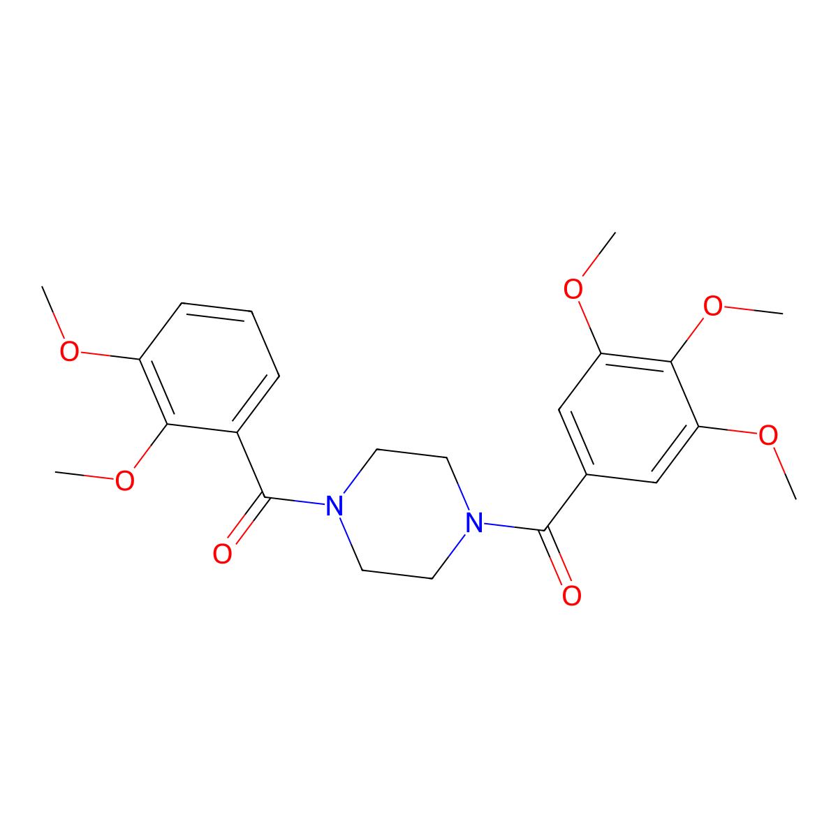 1-(2,3-Dimethoxybenzoyl)-4-(3,4,5-trimethoxybenzoyl)piperazine molecular structure, CAS 510718-23-7