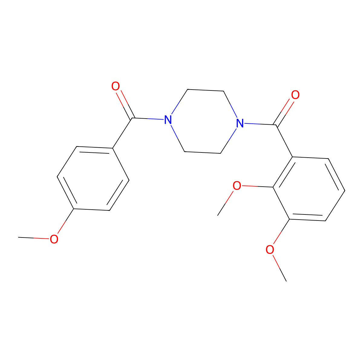 1-(2,3-Dimethoxybenzoyl)-4-(4-methoxybenzoyl)piperazine molecular structure, CAS 510718-28-2