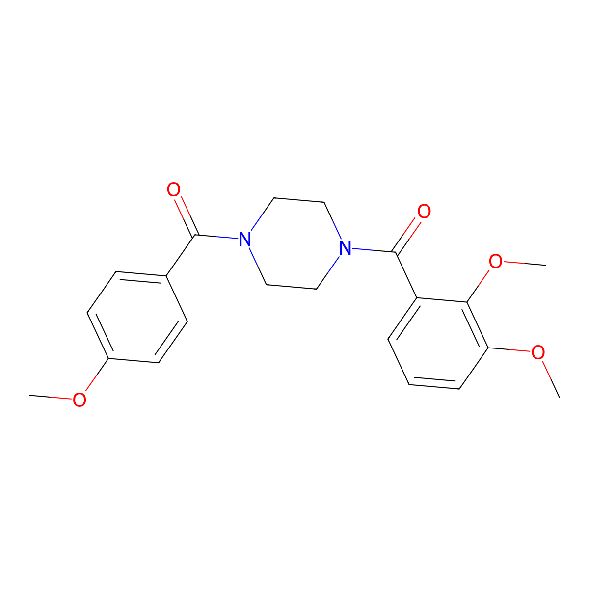 1-(2,3-Dimethoxybenzoyl)-4-(4-methoxybenzoyl)piperazine molecular structure, CAS 510718-28-2