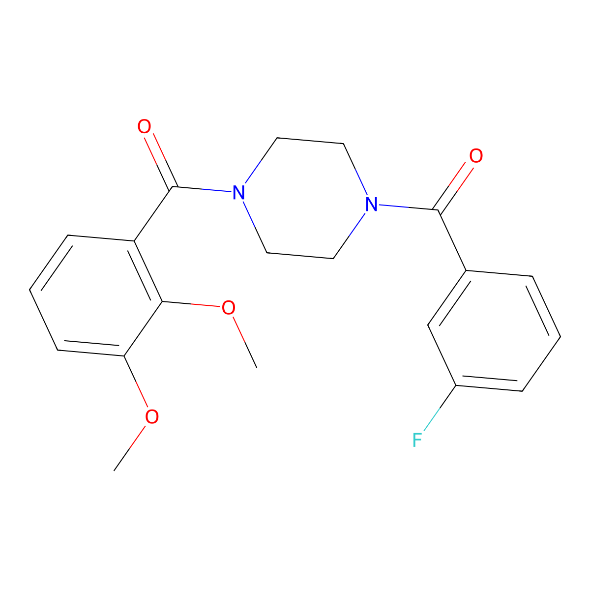 1-(2,3-Dimethoxybenzoyl)-4-(3-fluorobenzoyl)piperazine molecular structure, CAS 510718-36-2