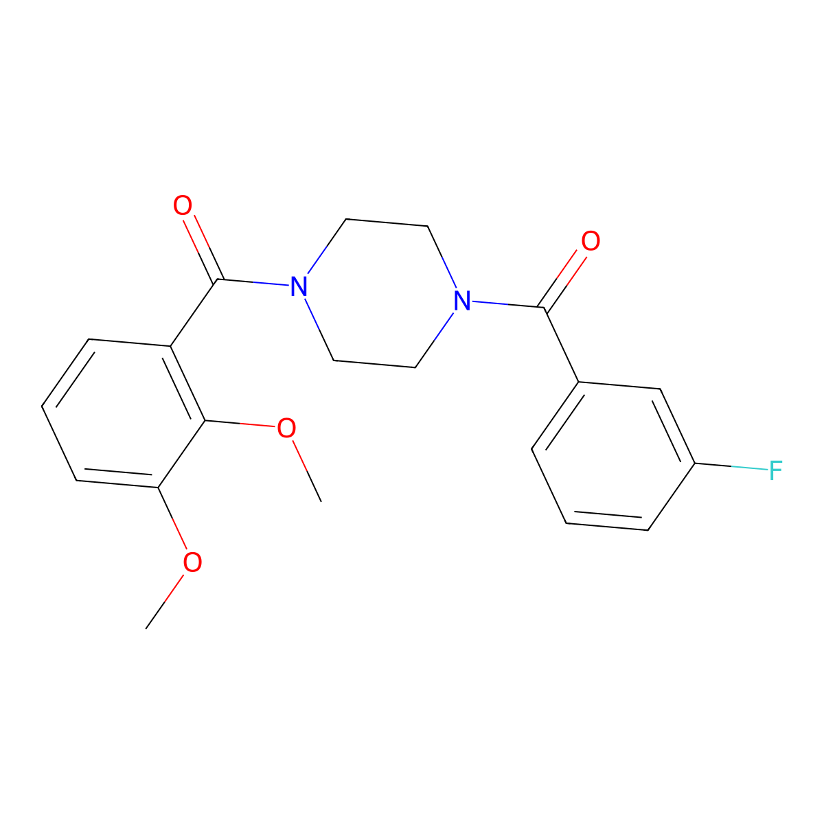 1-(2,3-Dimethoxybenzoyl)-4-(3-fluorobenzoyl)piperazine molecular structure, CAS 510718-36-2