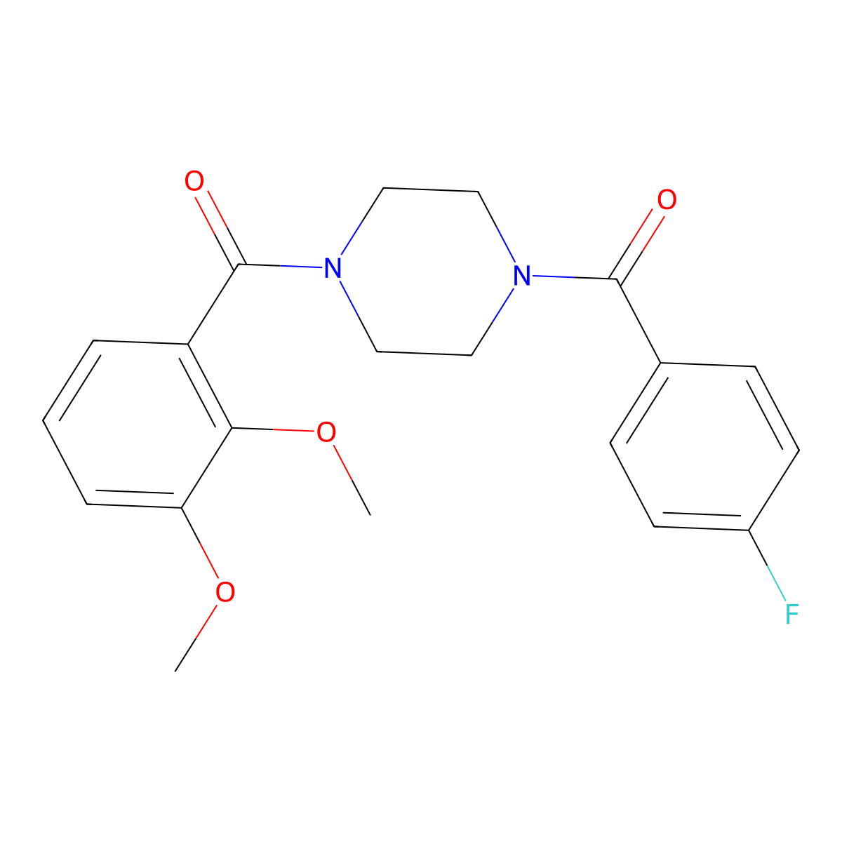 1-(2,3-Dimethoxybenzoyl)-4-(4-fluorobenzoyl)piperazine molecular structure, CAS 510718-39-5