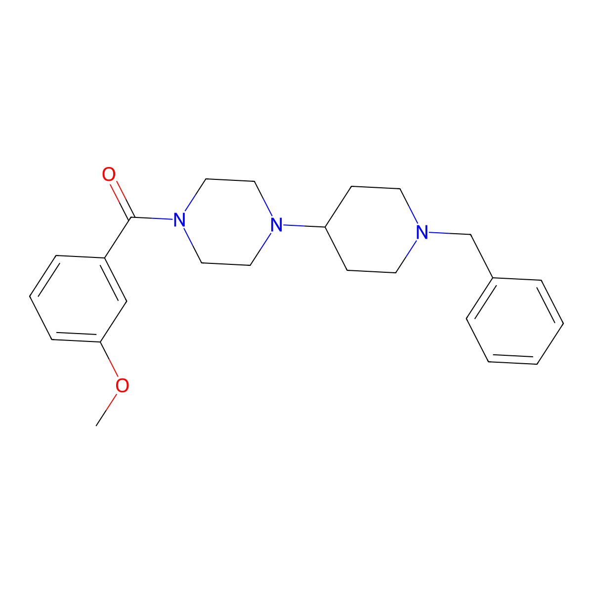 [4-(1-Benzylpiperidin-4-yl)piperazin-1-yl]-(3-methoxyphenyl)methanone molecular structure, CAS 510718-55-5