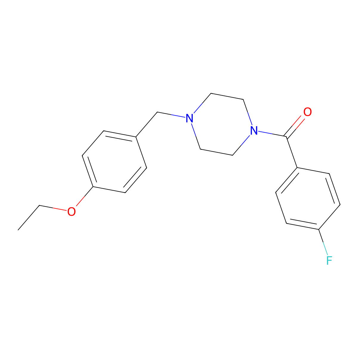 1-(4-Ethoxybenzyl)-4-(4-fluorobenzoyl)piperazine molecular structure, CAS 510718-57-7