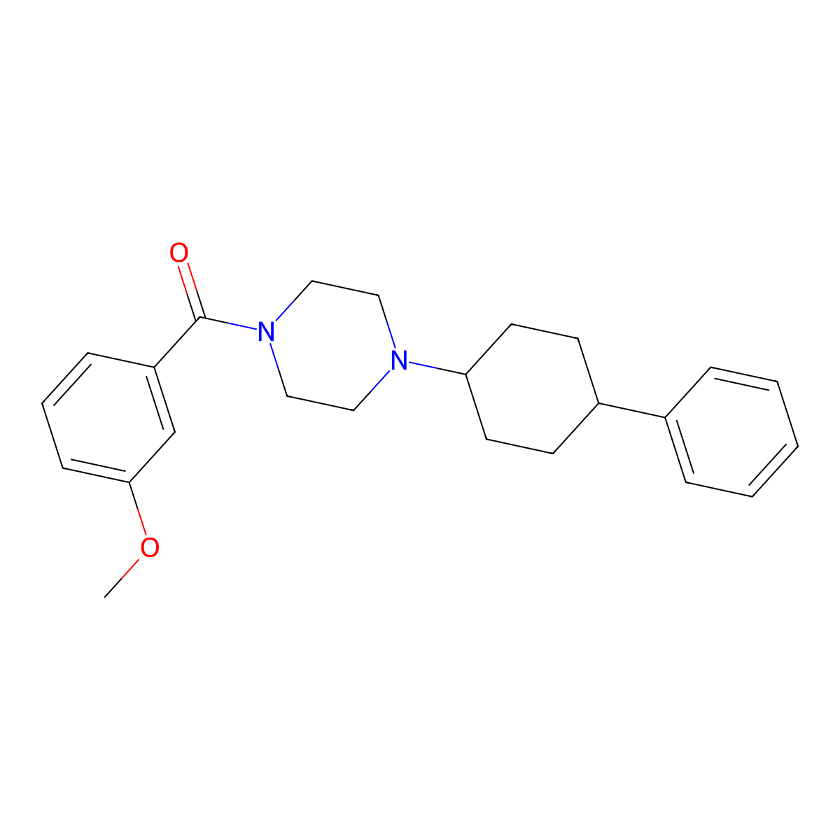(3-Methoxyphenyl)-[4-(4-phenylcyclohexyl)piperazin-1-yl]methanone molecular structure, CAS 510718-64-6