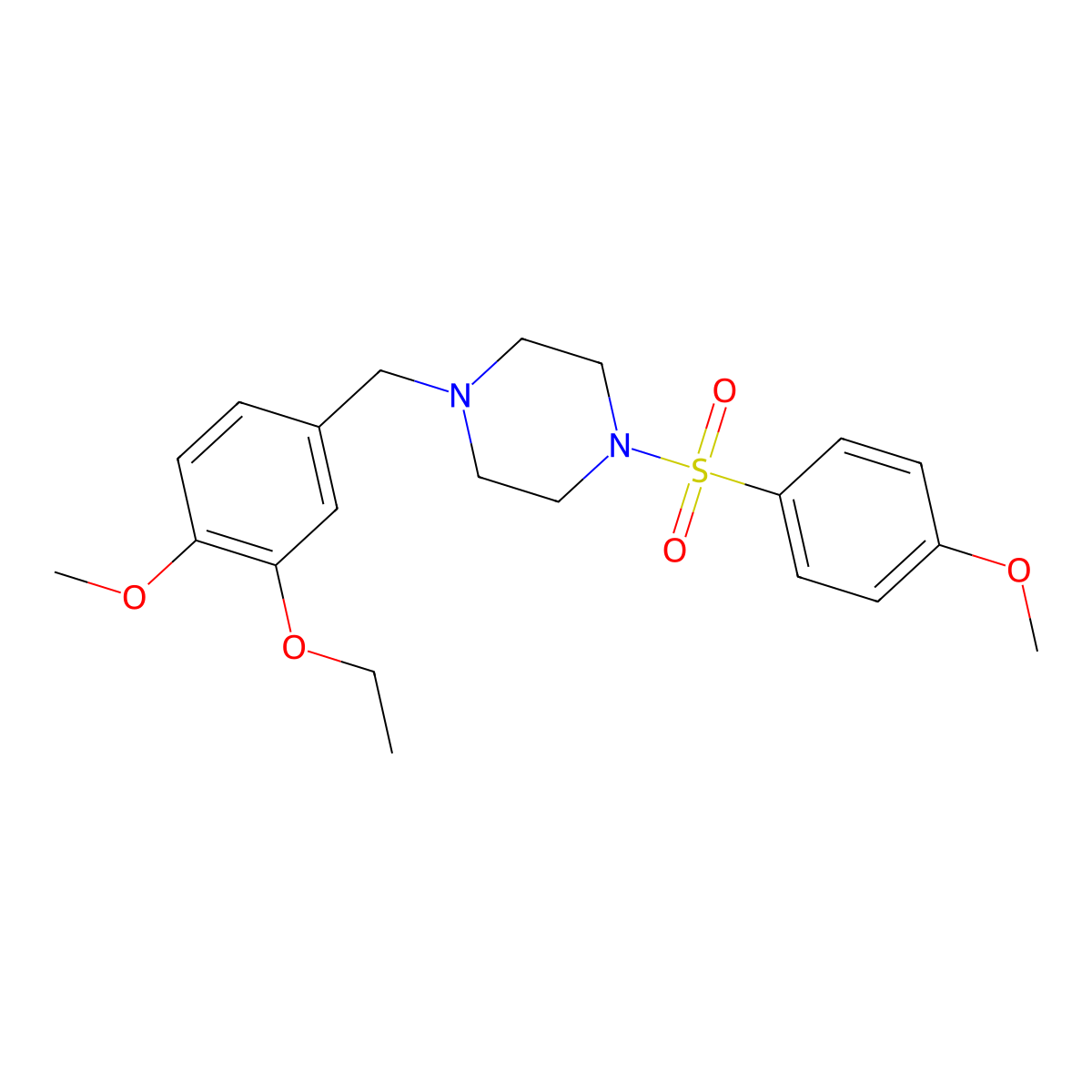 1-(3-Ethoxy-4-methoxybenzyl)-4-[(4-methoxyphenyl)sulfonyl]piperazine molecular structure, CAS 510718-68-0