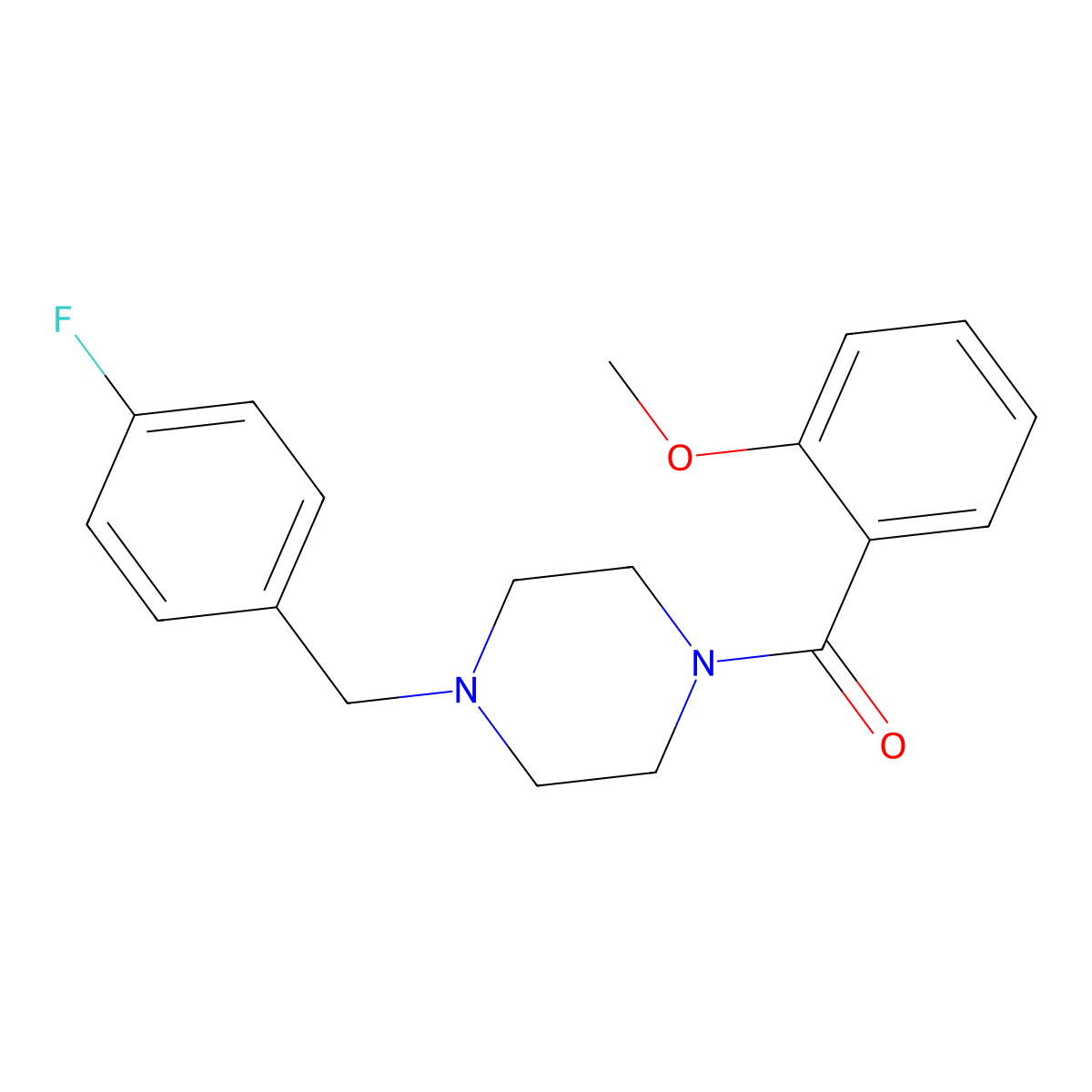 [4-[(4-Fluorophenyl)methyl]piperazin-1-yl]-(2-methoxyphenyl)methanone molecular structure, CAS 510718-70-4