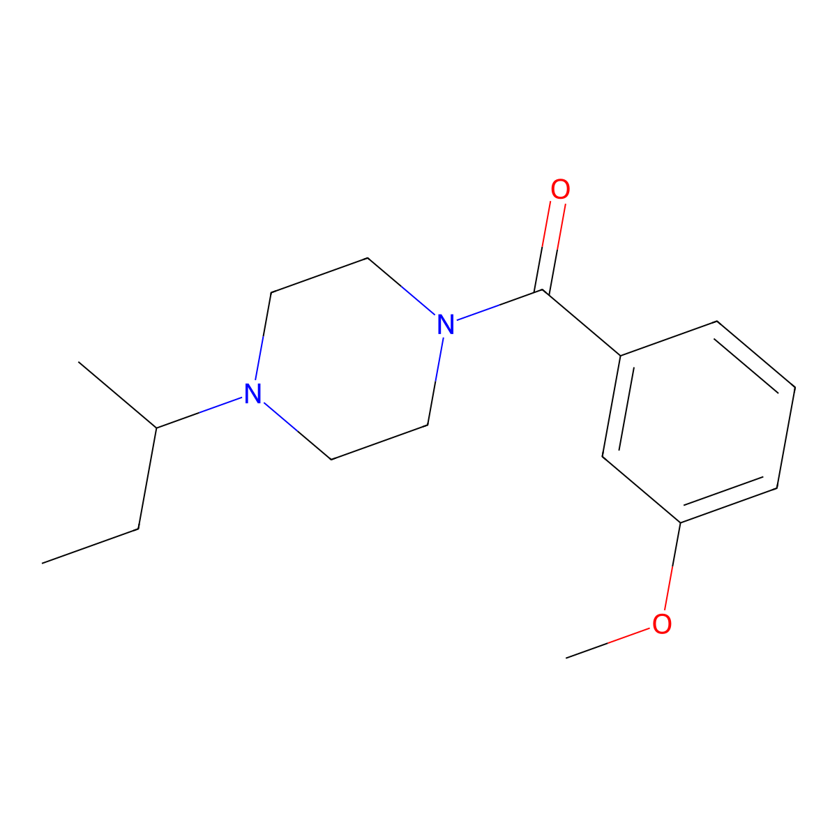 1-Sec-butyl-4-(3-methoxybenzoyl)piperazine molecular structure, CAS 510718-83-9