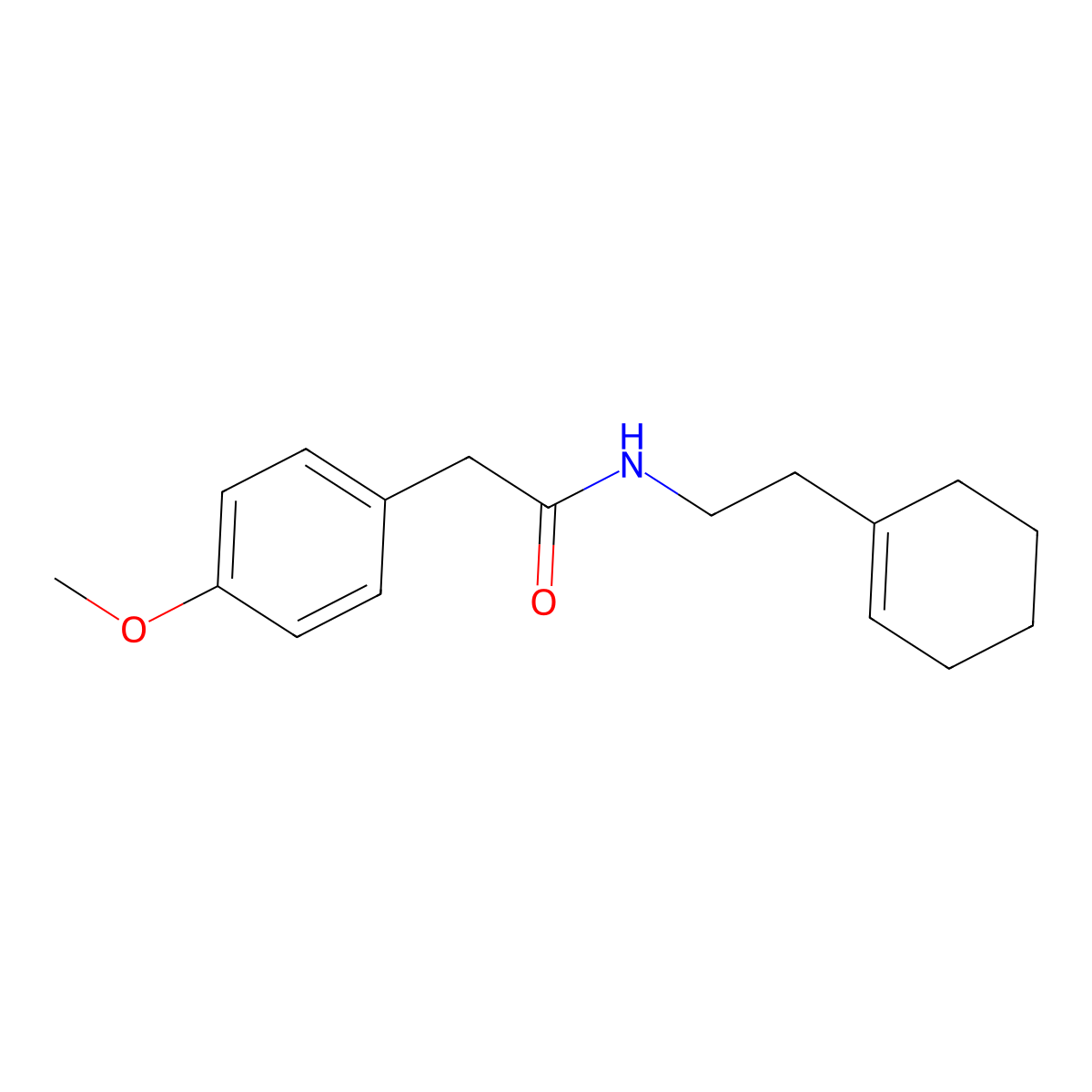 N-(2-(1-Cyclohexen-1-yl)ethyl)-4-methoxybenzeneacetamide molecular structure, CAS 51072-34-5
