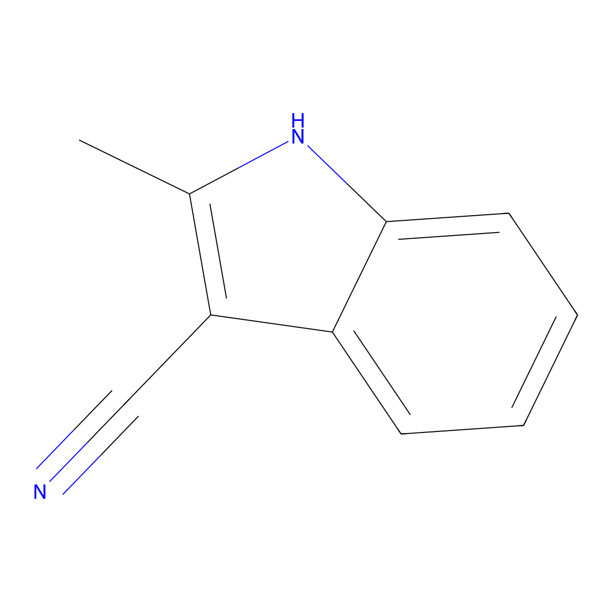 2-methyl-1H-indole-3-carbonitrile molecular structure, CAS 51072-83-4