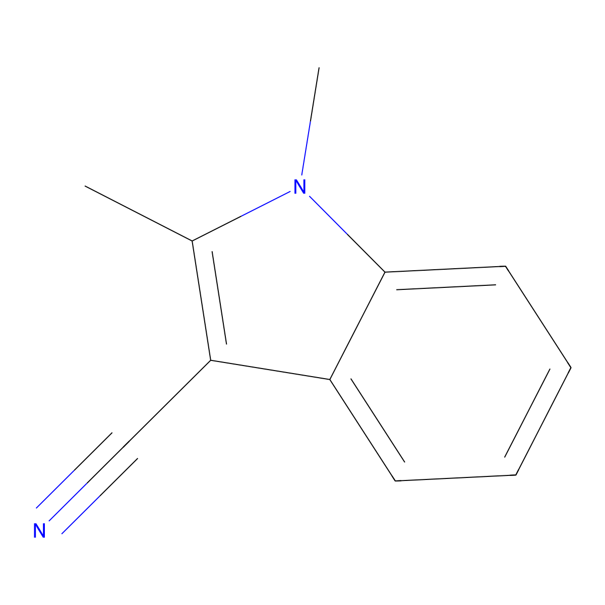 1,2-Dimethyl-1H-indole-3-carbonitrile molecular structure, CAS 51072-84-5