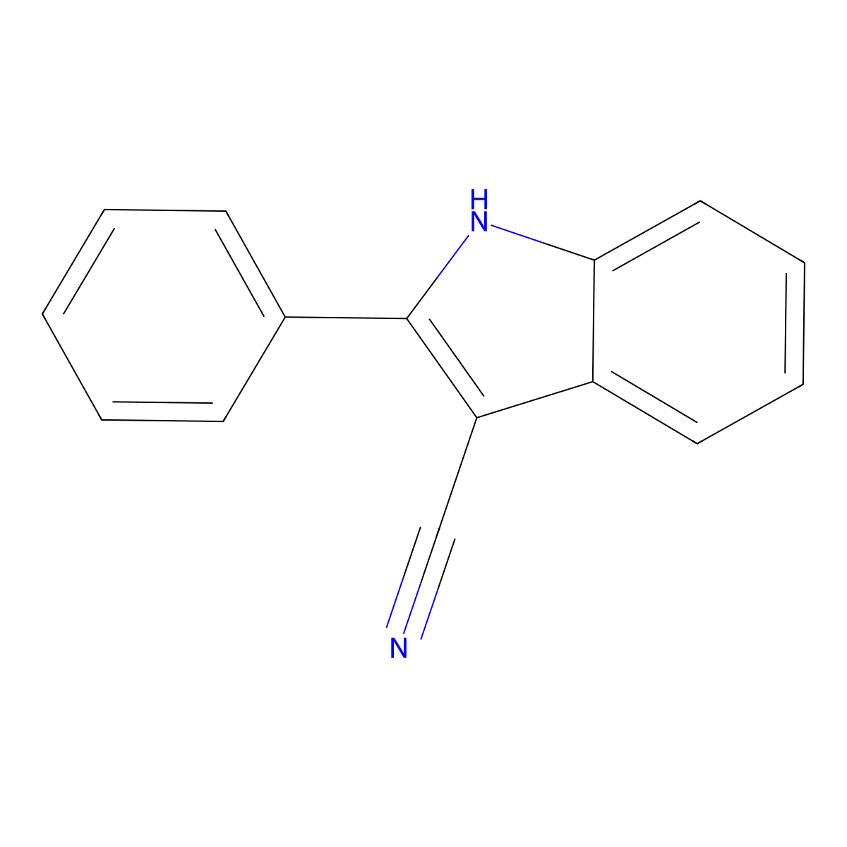 2-phenyl-1H-indole-3-carbonitrile molecular structure, CAS 51072-85-6
