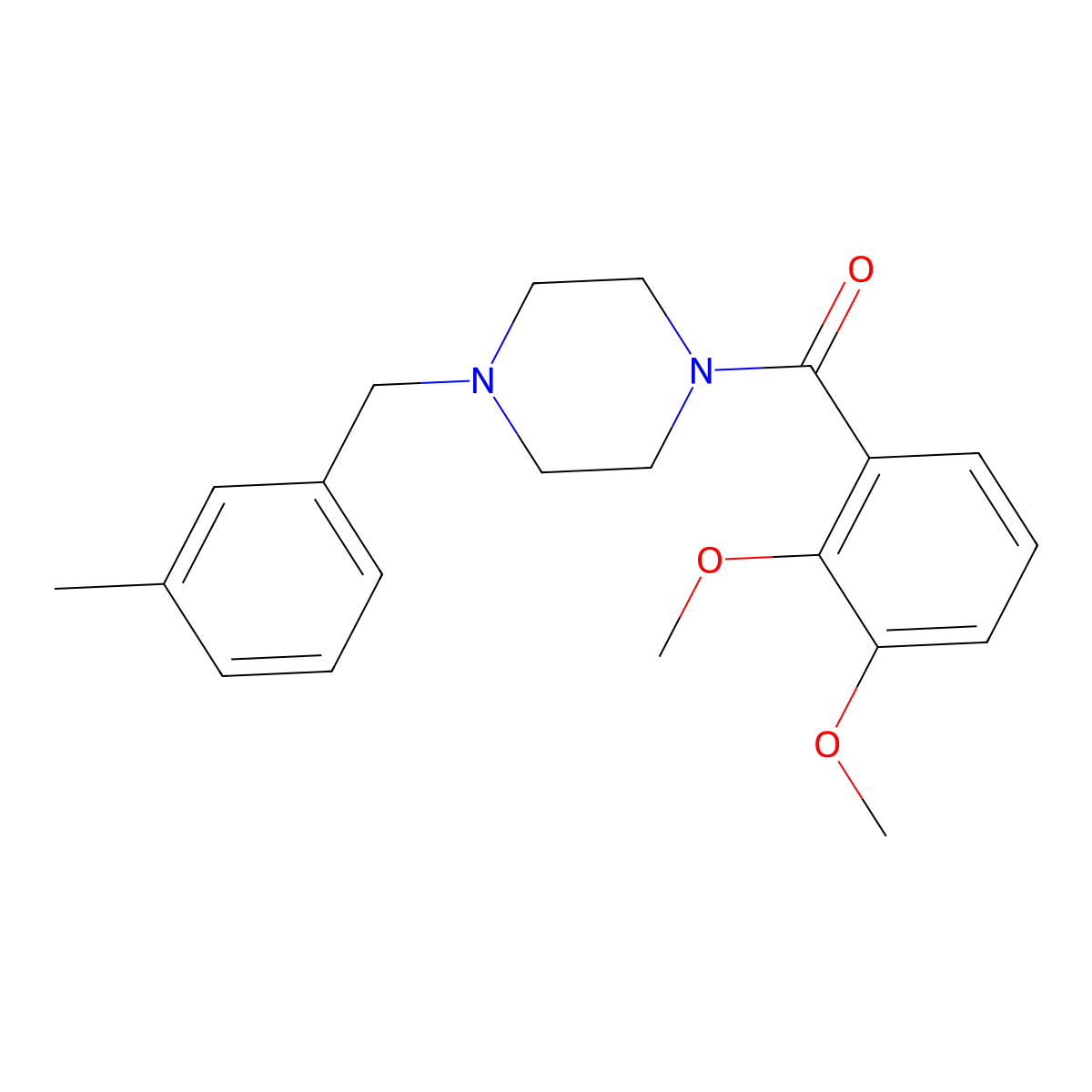 (2,3-Dimethoxyphenyl)-[4-[(3-methylphenyl)methyl]piperazin-1-yl]methanone molecular structure, CAS 510720-66-8