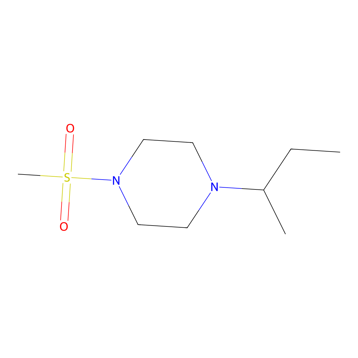 1-(Sec-butyl)-4-(methylsulfonyl)piperazine molecular structure, CAS 510720-81-7