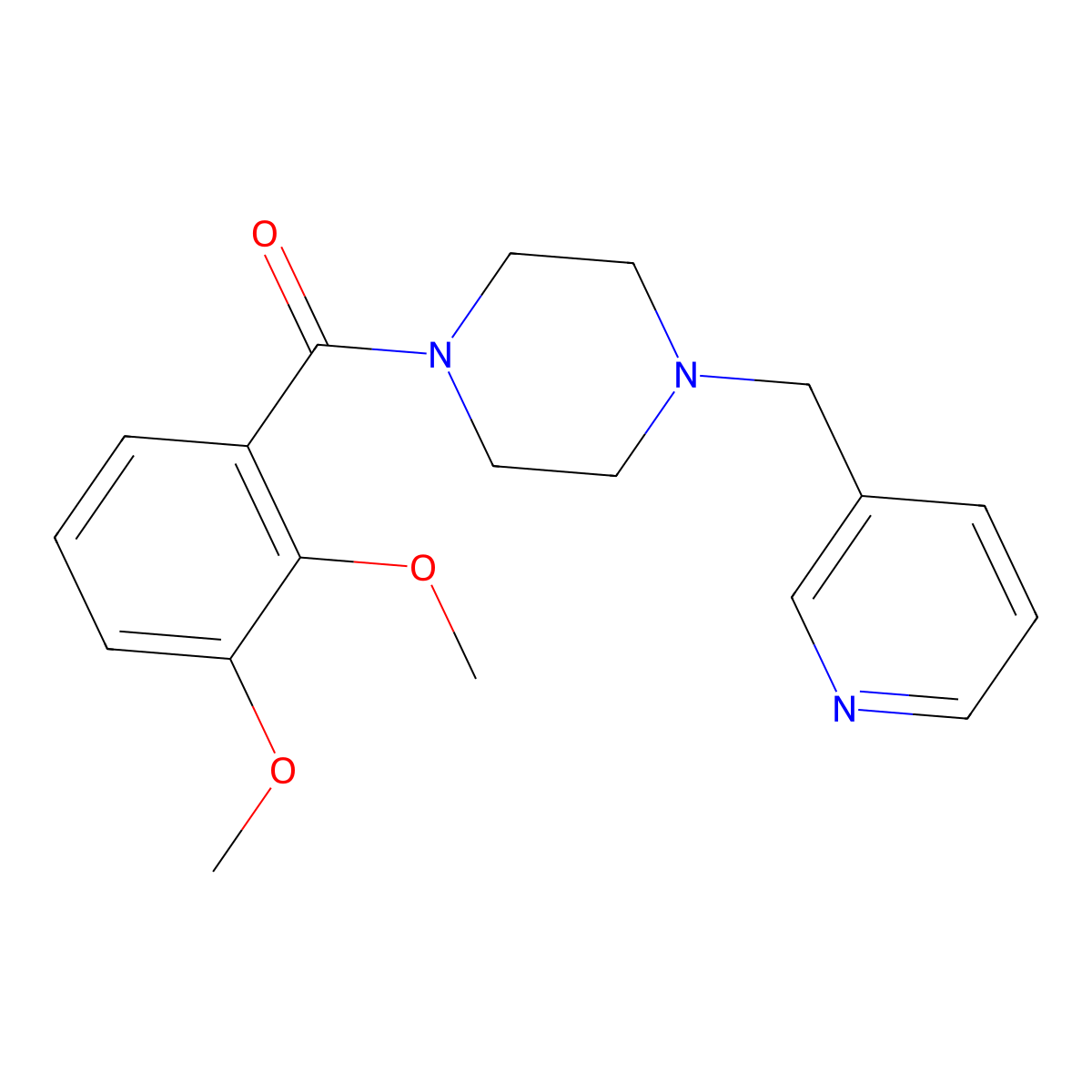 (2,3-Dimethoxyphenyl)-[4-(pyridin-3-ylmethyl)piperazin-1-yl]methanone molecular structure, CAS 510720-94-2