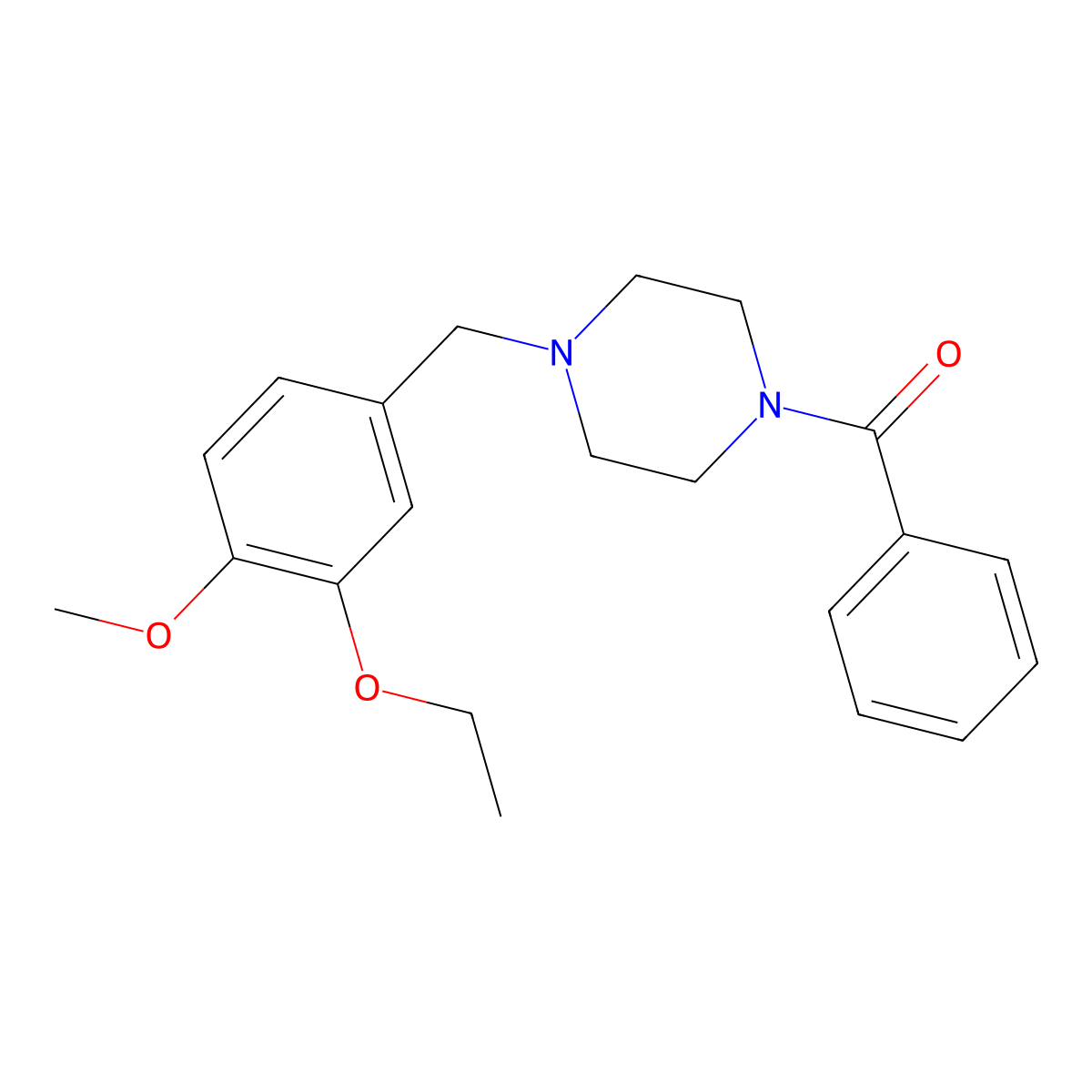 [4-[(3-Ethoxy-4-methoxyphenyl)methyl]piperazin-1-yl]-phenylmethanone molecular structure, CAS 510720-99-7