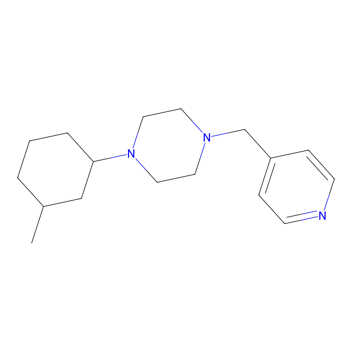 1-(3-Methylcyclohexyl)-4-(pyridin-4-ylmethyl)piperazine molecular structure, CAS 510721-15-0