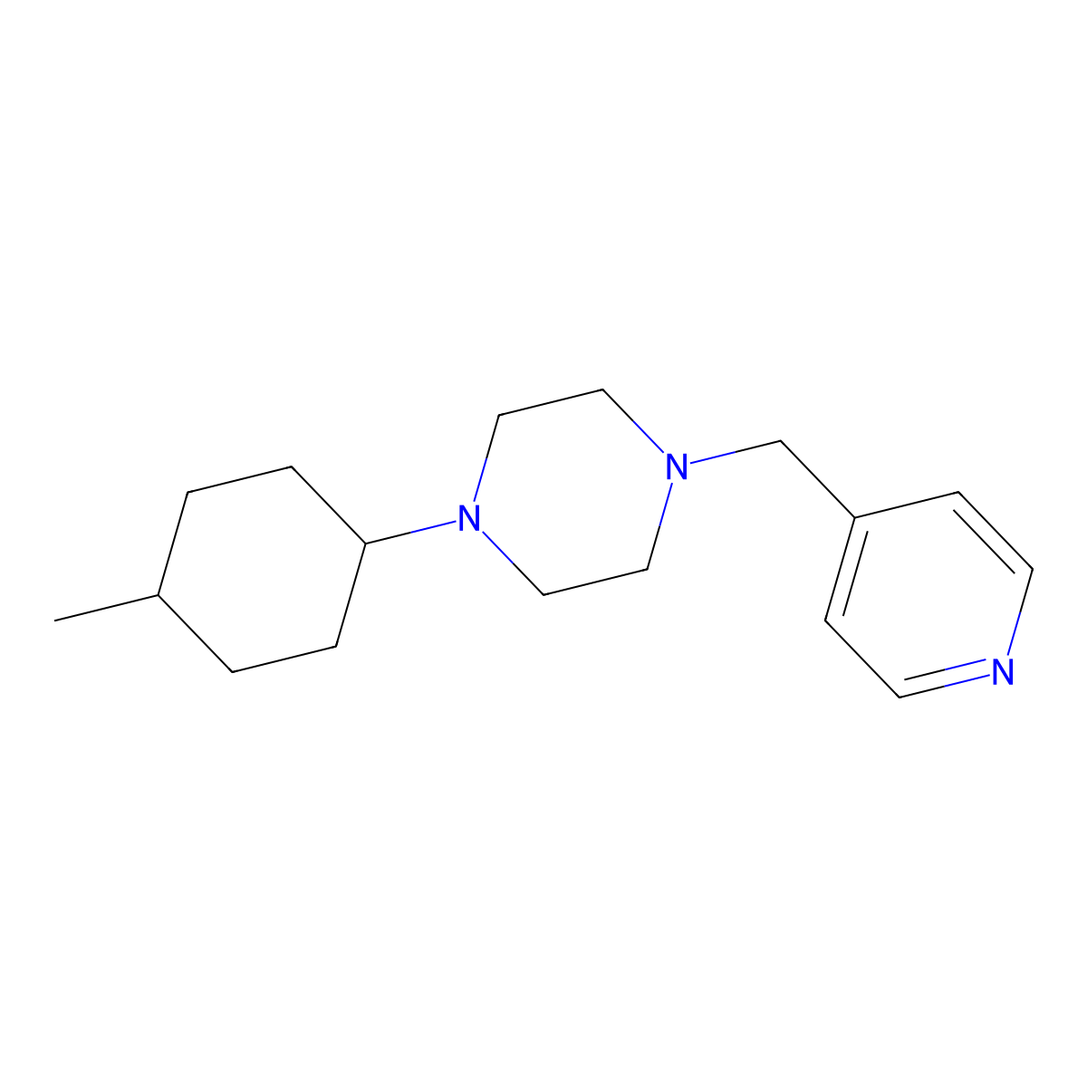 1-(4-Methylcyclohexyl)-4-(pyridin-4-ylmethyl)piperazine molecular structure, CAS 510721-16-1