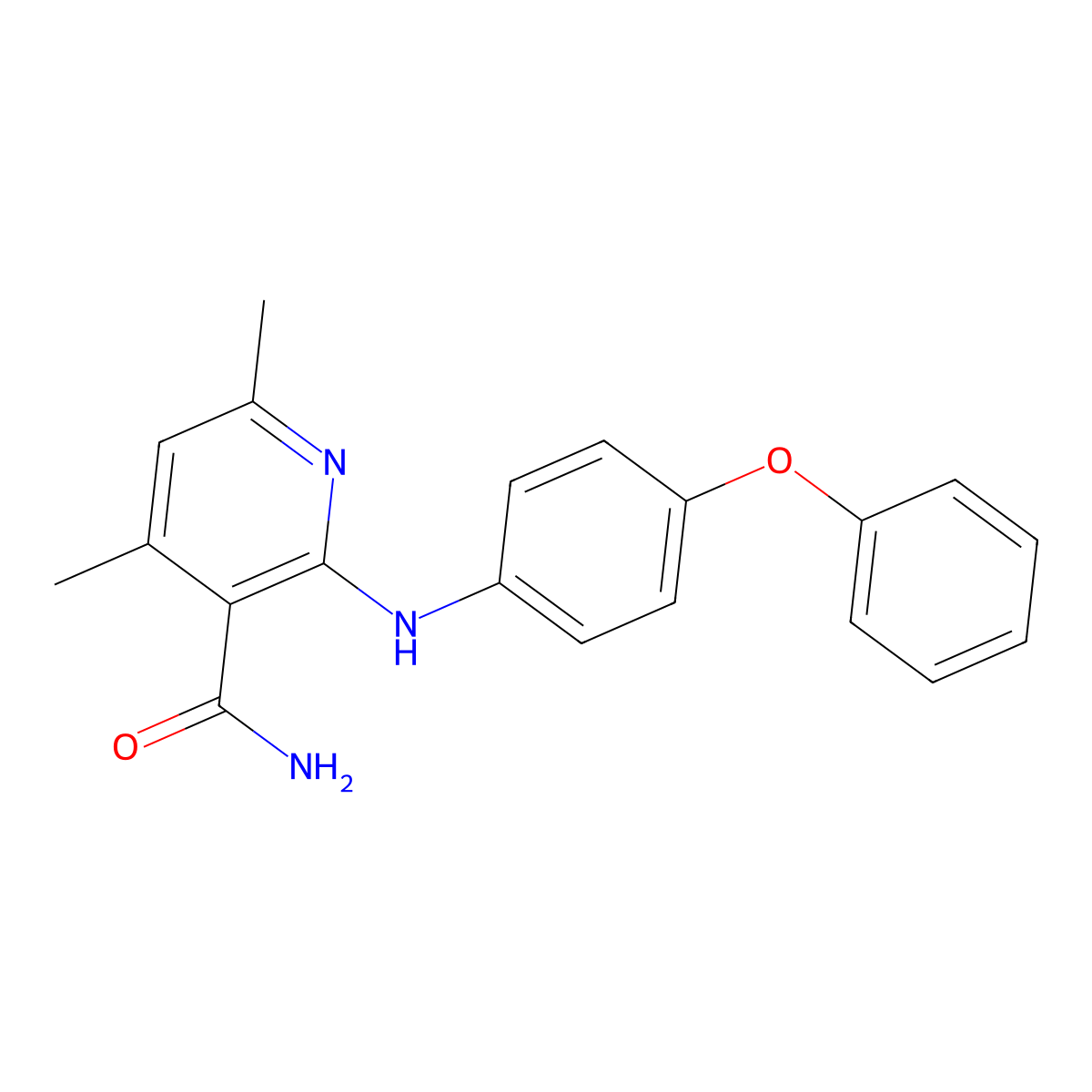4,6-Dimethyl-2-(4-phenoxyanilino)pyridine-3-carboxamide molecular structure, CAS 510721-82-1