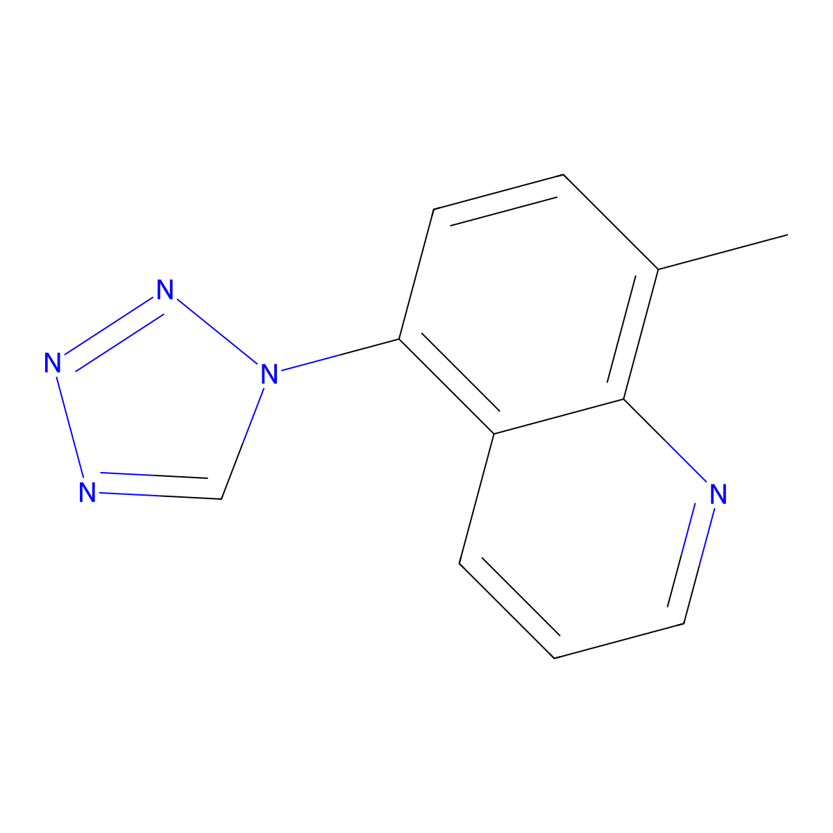 8-methyl-5-(1H-tetrazol-1-yl)quinoline molecular structure, CAS 510721-83-2