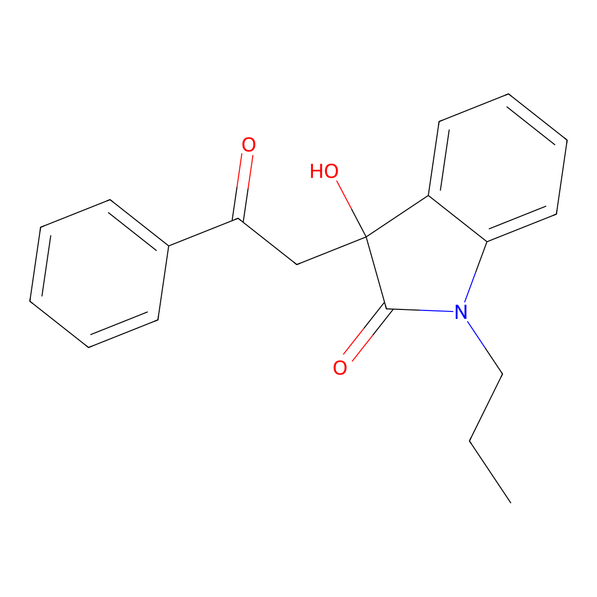 3-Hydroxy-3-phenacyl-1-propylindol-2-one molecular structure, CAS 510721-92-3