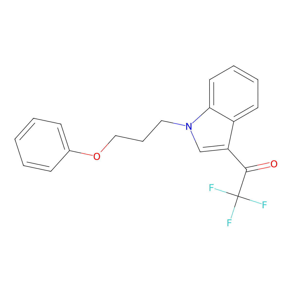 2,2,2-Trifluoro-1-[1-(3-phenoxypropyl)indol-3-yl]ethanone molecular structure, CAS 510722-07-3