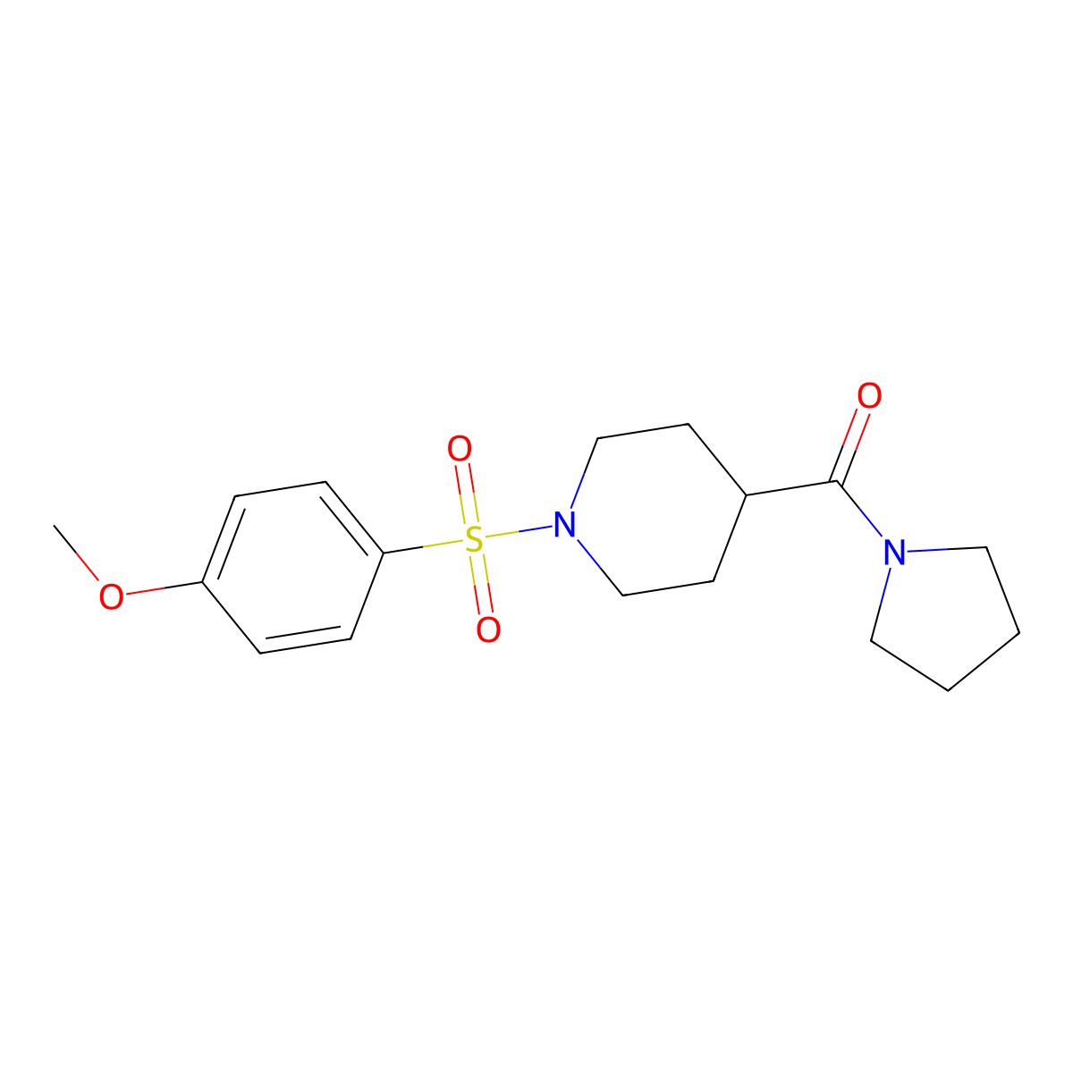 [1-(4-Methoxy-benzenesulfonyl)-piperidin-4-yl]-pyrrolidin-1-yl-methanone molecular structure, CAS 510722-60-8