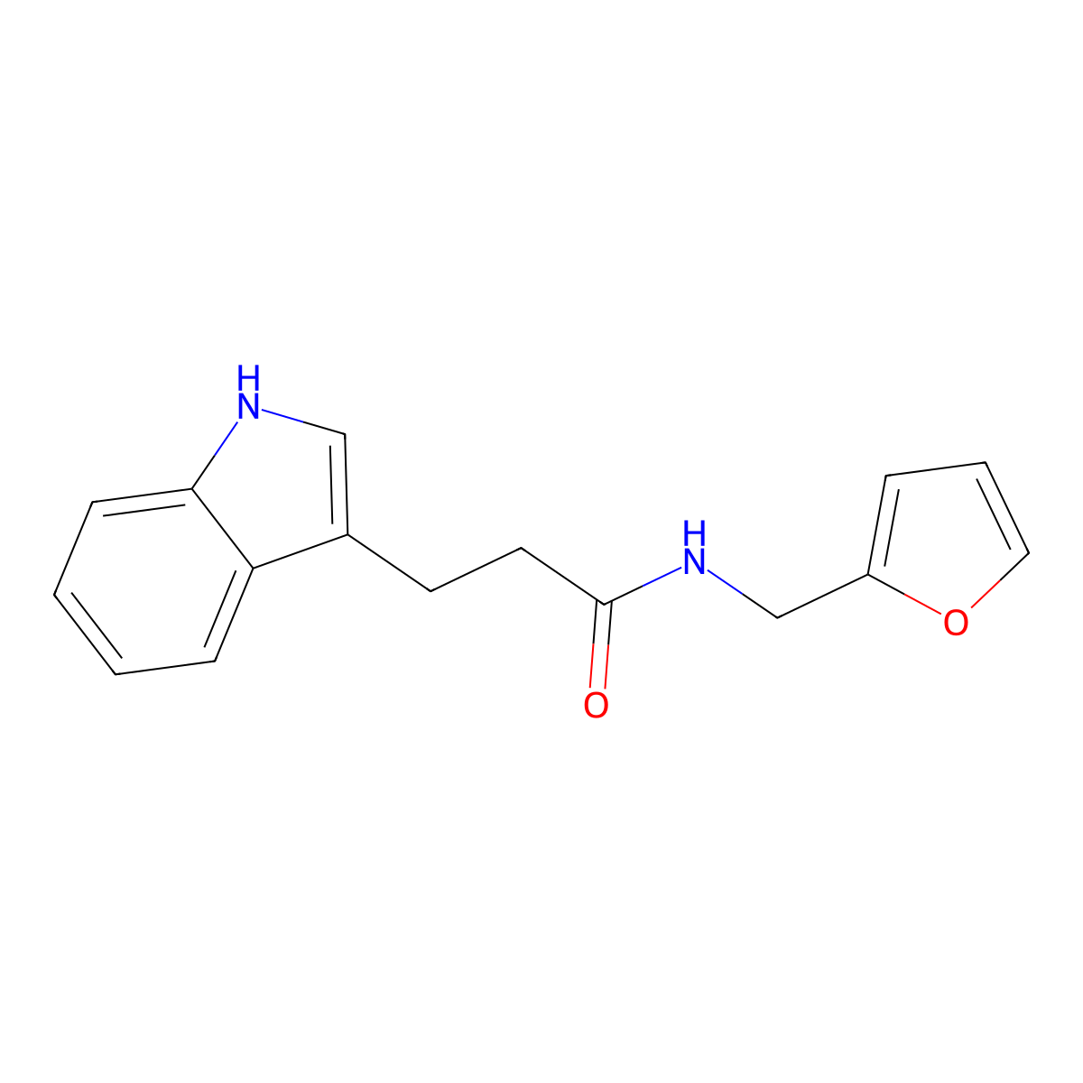 N-(furan-2-ylmethyl)-3-(1H-indol-3-yl)propanamide molecular structure, CAS 510722-81-3