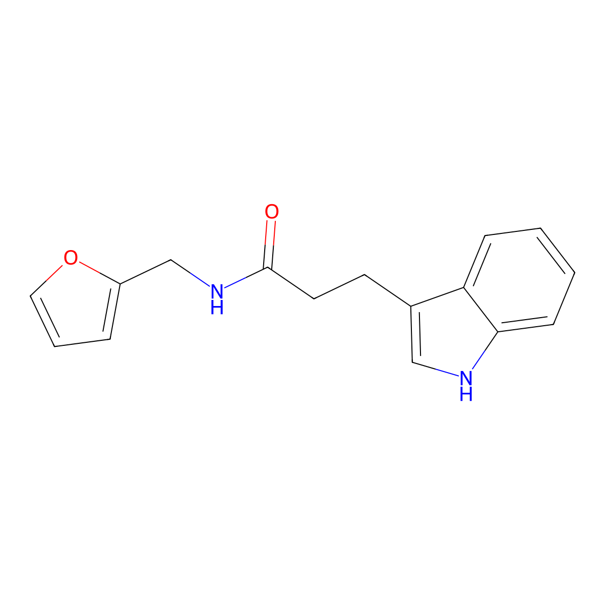N-(furan-2-ylmethyl)-3-(1H-indol-3-yl)propanamide molecular structure, CAS 510722-81-3