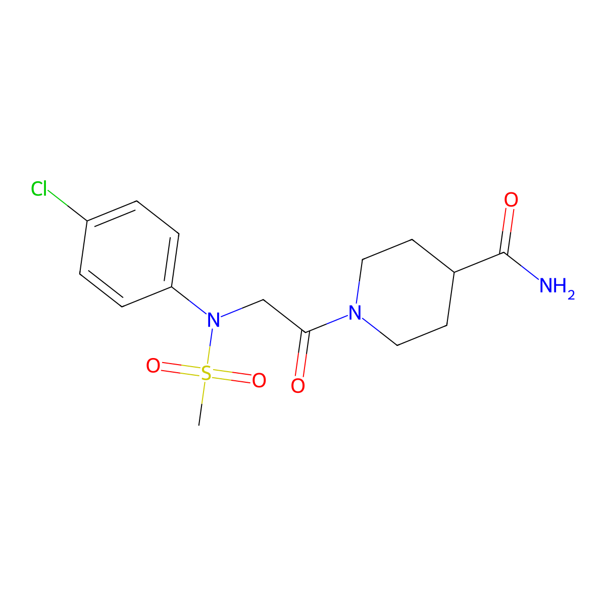 1-[2-(4-chloro-N-methylsulfonylanilino)acetyl]piperidine-4-carboxamide molecular structure, CAS 510723-12-3