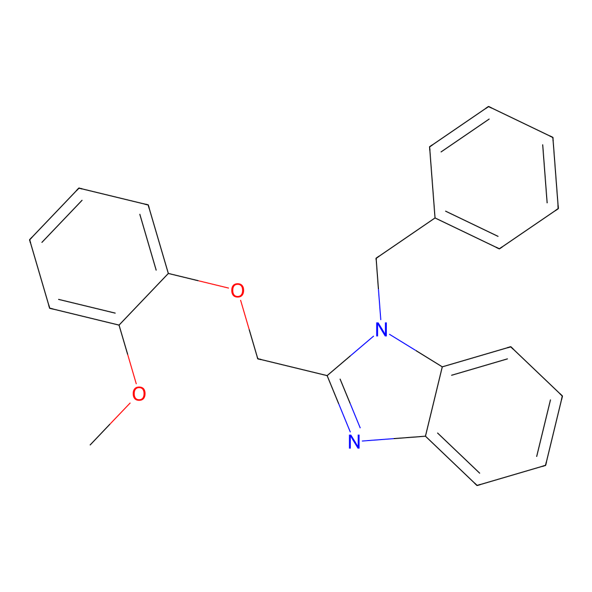 1-Benzyl-2-[(2-methoxyphenoxy)methyl]benzimidazole molecular structure, CAS 510723-45-2