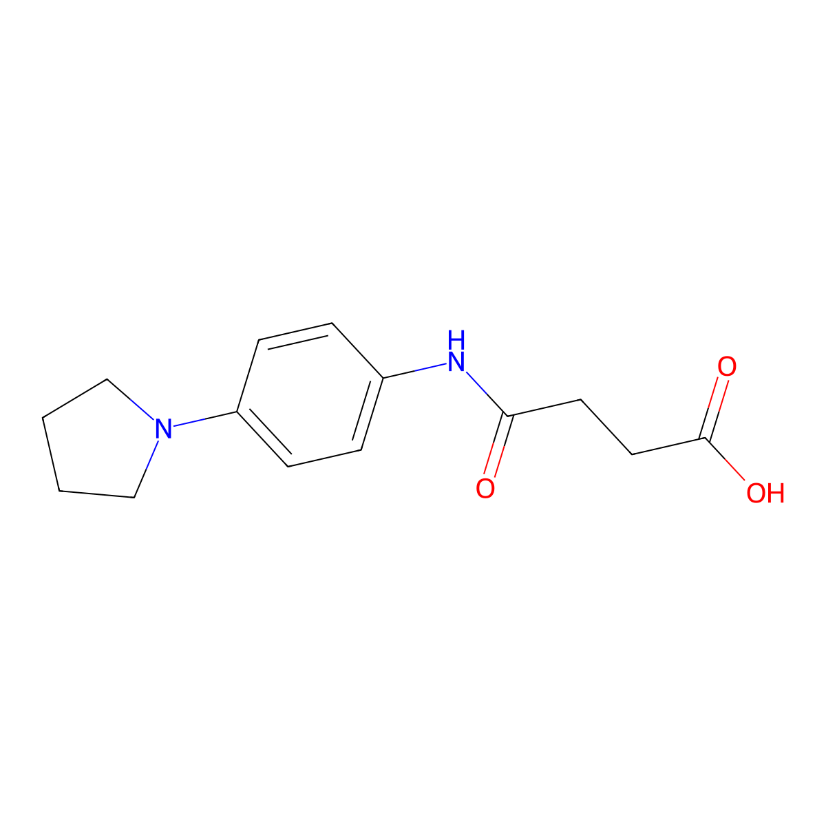 N-(4-Pyrrolidin-1-yl-phenyl)-succinamic acid molecular structure, CAS 510723-50-9