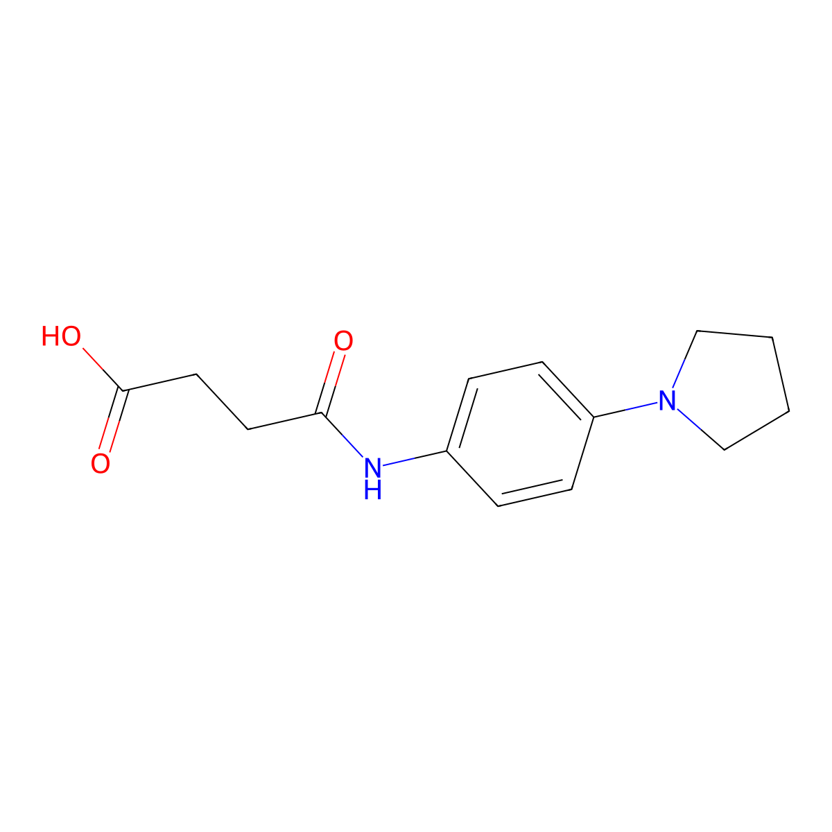 N-(4-Pyrrolidin-1-yl-phenyl)-succinamic acid molecular structure, CAS 510723-50-9