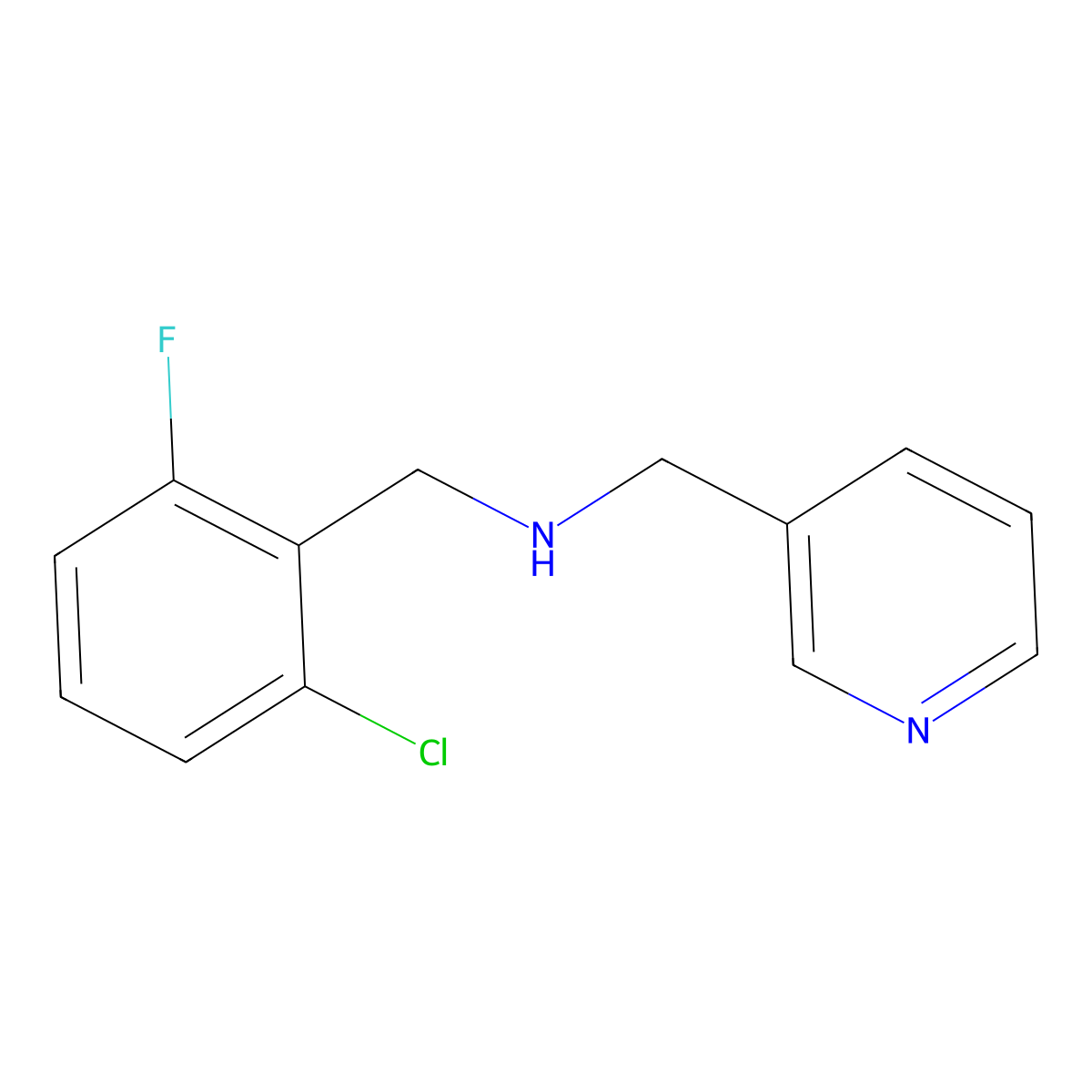 (2-Chloro-6-fluoro-benzyl)-pyridin-3-ylmethyl-amine molecular structure, CAS 510723-52-1