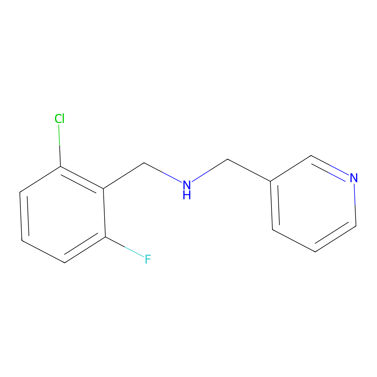 (2-Chloro-6-fluoro-benzyl)-pyridin-3-ylmethyl-amine molecular structure, CAS 510723-52-1