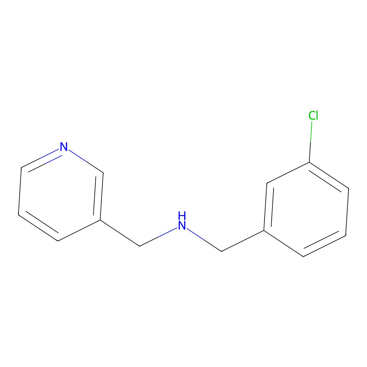 (3-Chloro-benzyl)-pyridin-3-ylmethyl-amine molecular structure, CAS 510723-53-2