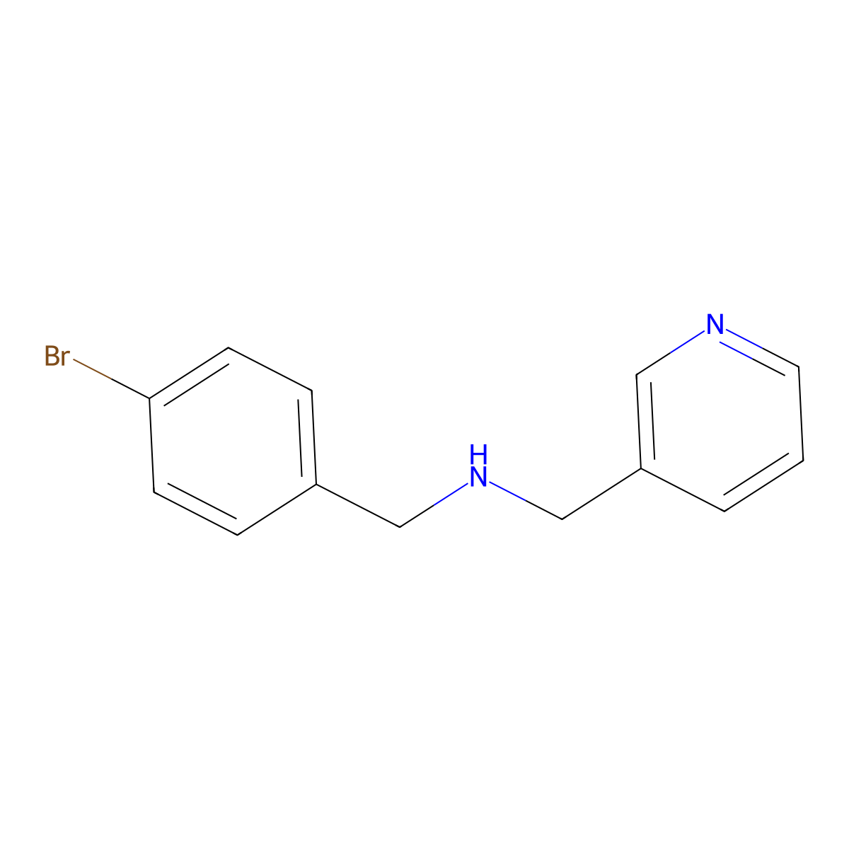 (4-Bromo-benzyl)-pyridin-3-ylmethyl-amine molecular structure, CAS 510723-60-1