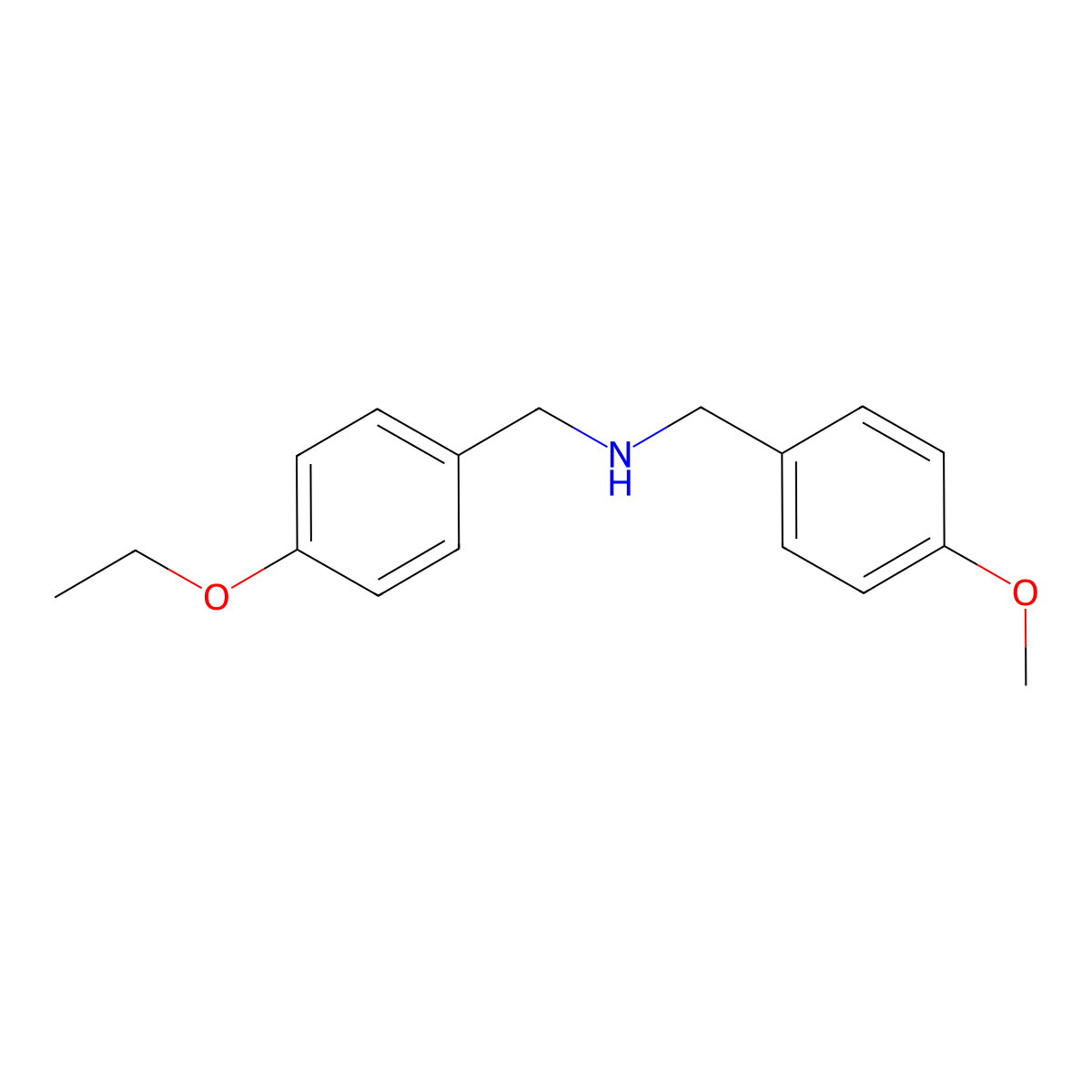 (4-Ethoxy-benzyl)-(4-methoxy-benzyl)-amine molecular structure, CAS 510723-64-5