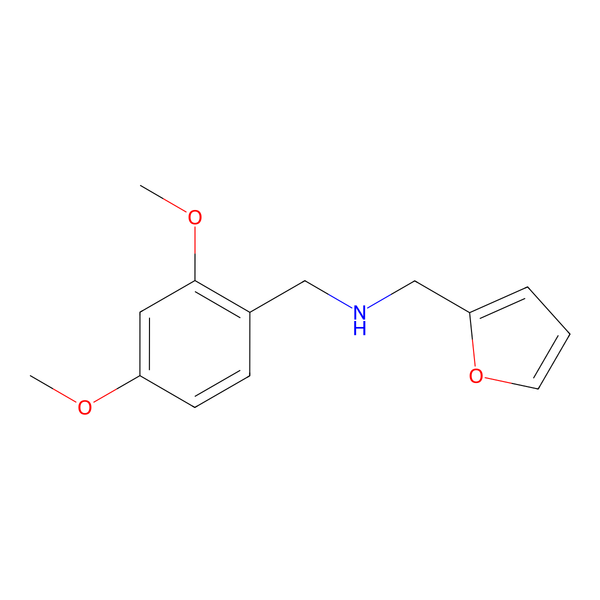 (2,4-Dimethoxy-benzyl)-furan-2-ylmethyl-amine molecular structure, CAS 510723-66-7