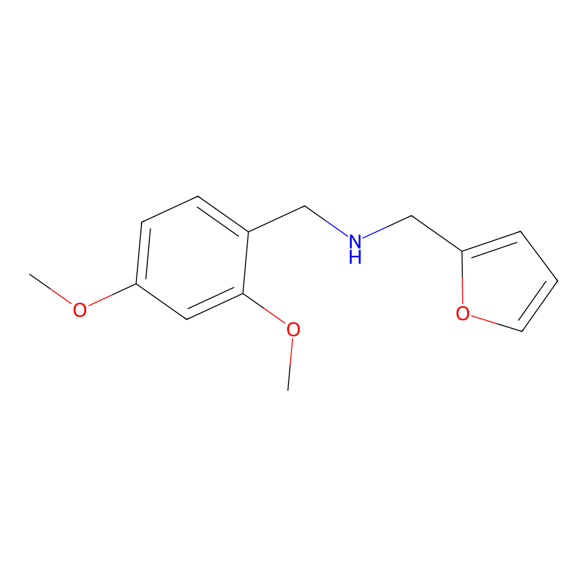(2,4-Dimethoxy-benzyl)-furan-2-ylmethyl-amine molecular structure, CAS 510723-66-7