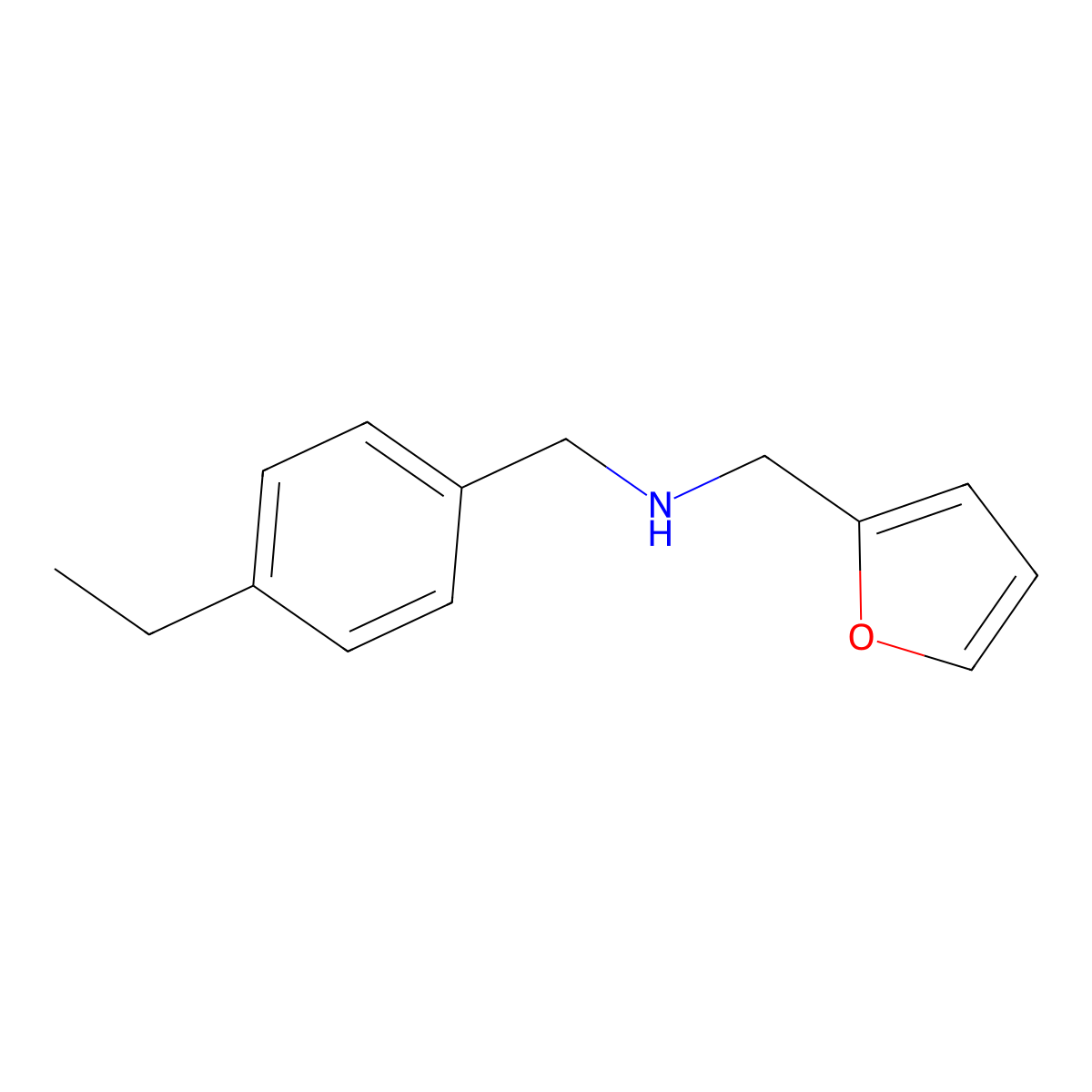 (4-Ethyl-benzyl)-furan-2-ylmethyl-amine molecular structure, CAS 510723-67-8