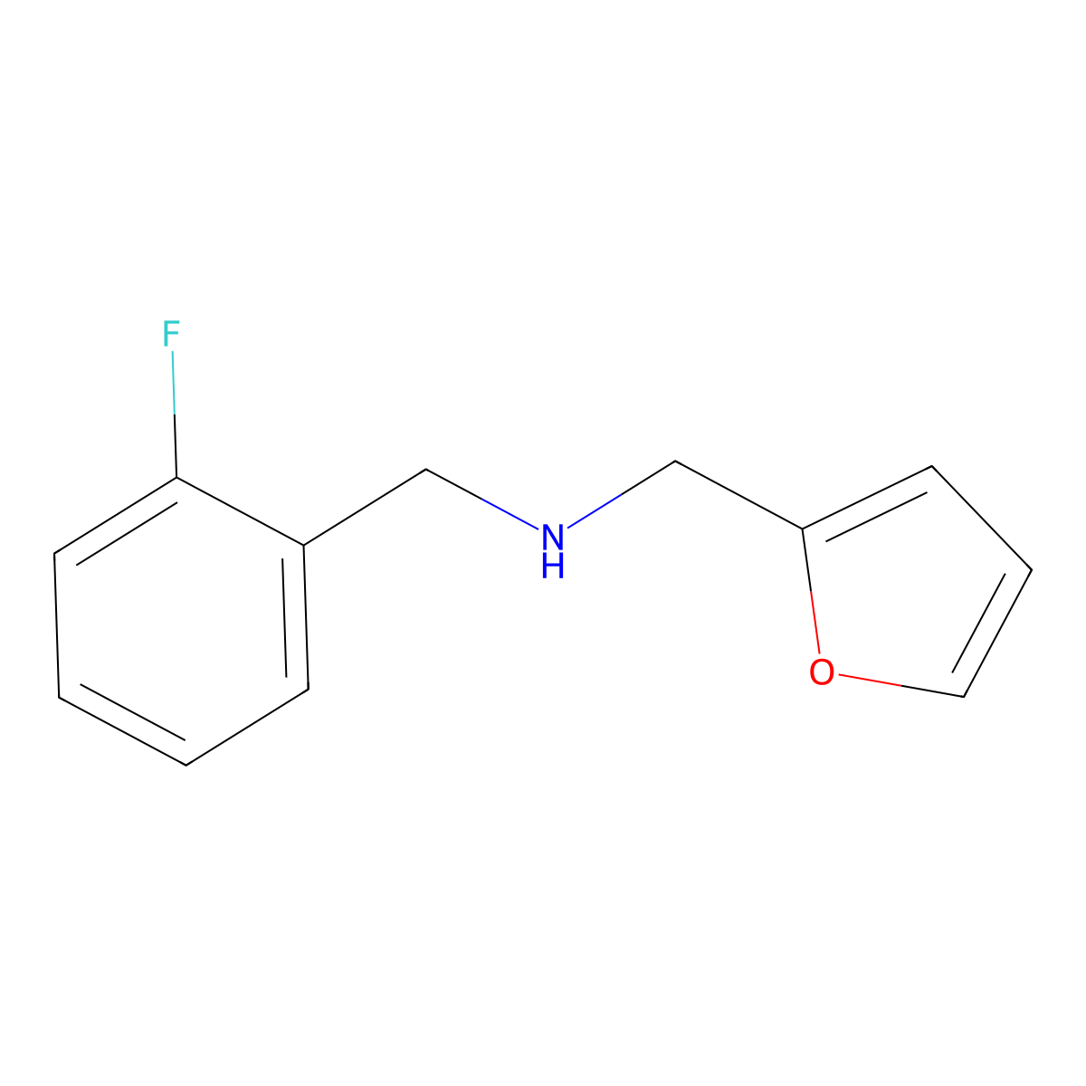 (2-Fluoro-benzyl)-furan-2-ylmethyl-amine molecular structure, CAS 510723-70-3