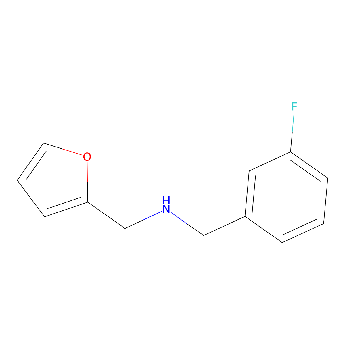(3-Fluoro-benzyl)-furan-2-ylmethyl-amine molecular structure, CAS 510723-71-4