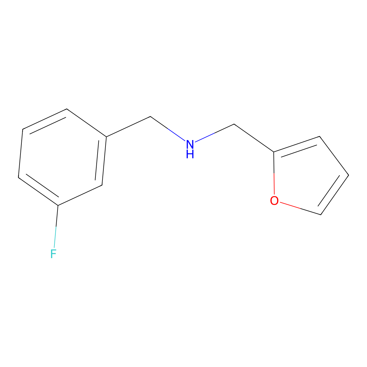 (3-Fluoro-benzyl)-furan-2-ylmethyl-amine molecular structure, CAS 510723-71-4