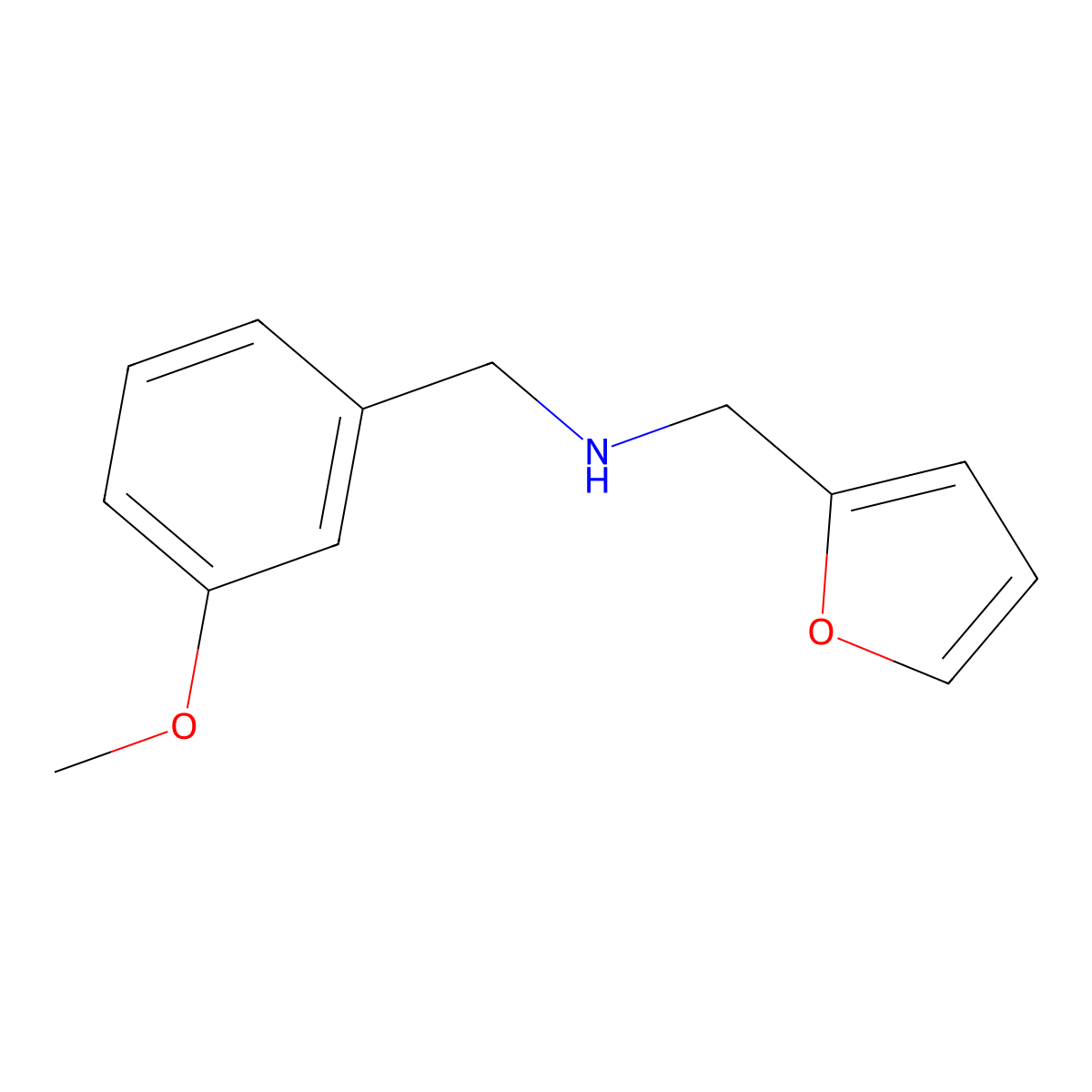 Furan-2-ylmethyl-(3-methoxy-benzyl)-amine molecular structure, CAS 510723-73-6