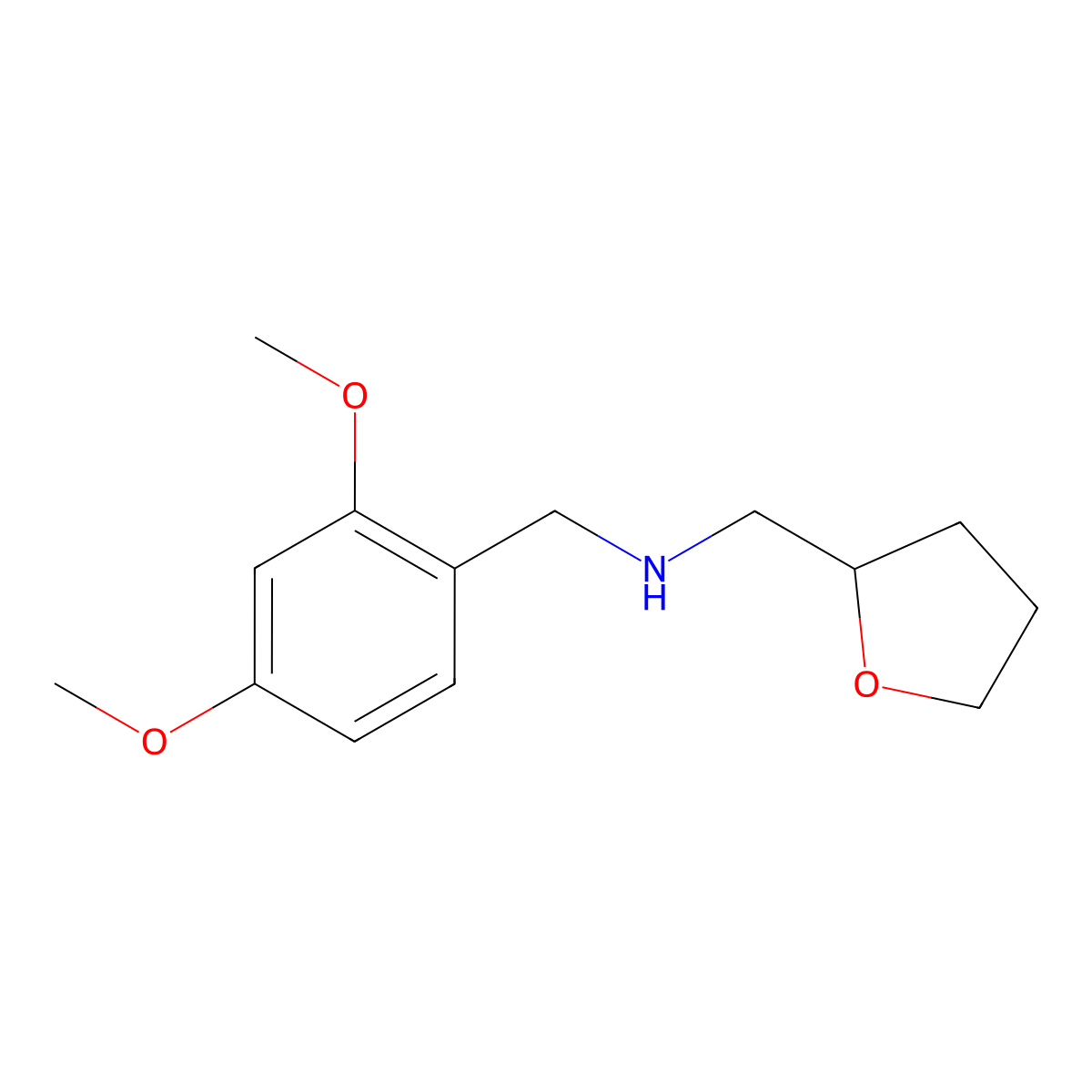(2,4-Dimethoxy-benzyl)-(tetrahydro-furan-2-YL-methyl)-amine molecular structure, CAS 510723-75-8