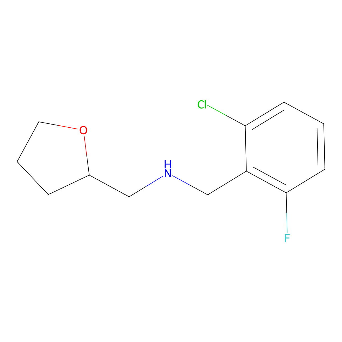 (2-Chloro-6-fluoro-benzyl)-(tetrahydro-furan-2-YL-methyl)-amine molecular structure, CAS 510723-77-0